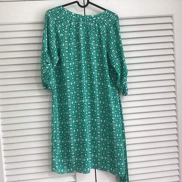 Banana Republic Green & White Print A-Line Dress Size 0 - Picture 8 of 13